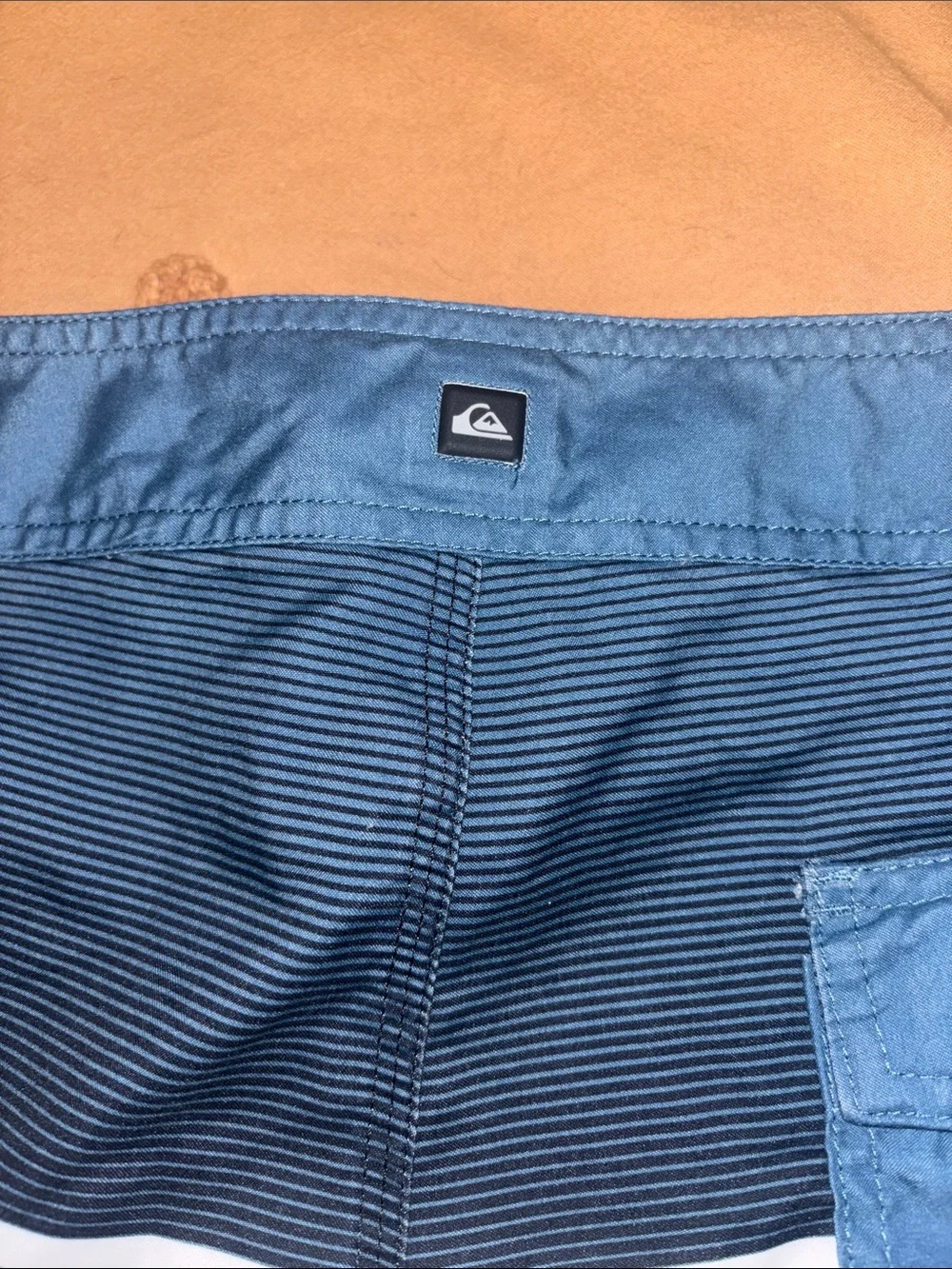 Quiksilver Blue and Black Striped Men’s Boardshorts